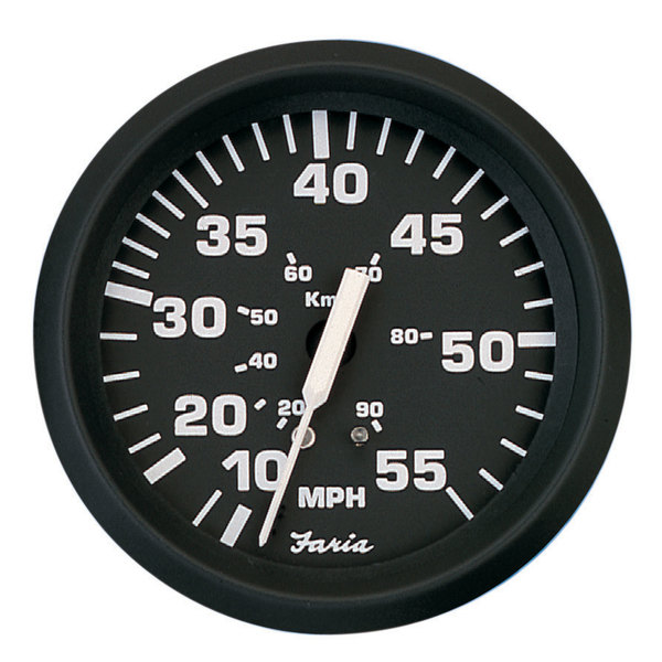 Faria Beede Instruments Faria 32810 Euro Speedometer (55 MPH) Pitot - 4", Black 32810